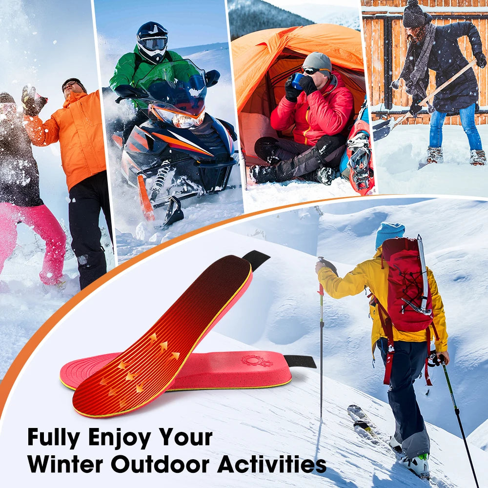 NEW APP Control Heated Insoles Electric Foot Warming Pad for Winter Outdoor Ski Adjustable Temperature Feet Heater Shoe Pads