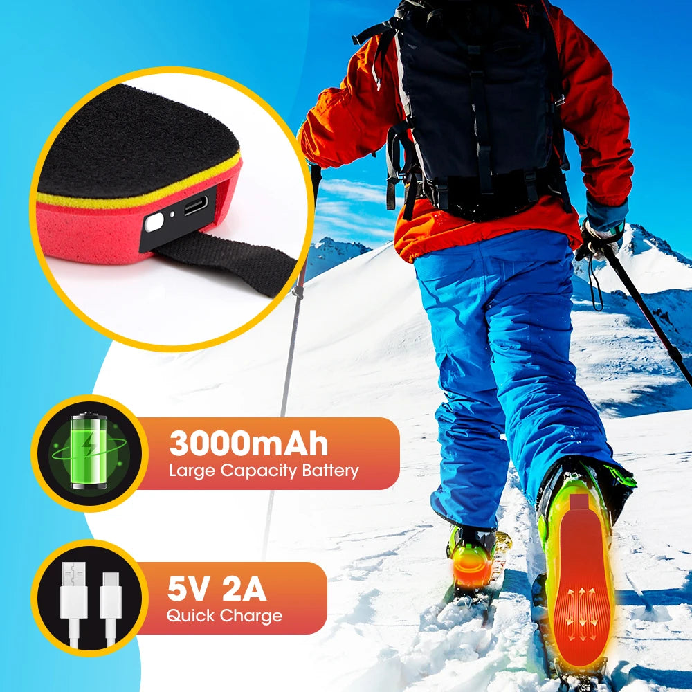 NEW APP Control Heated Insoles Electric Foot Warming Pad for Winter Outdoor Ski Adjustable Temperature Feet Heater Shoe Pads