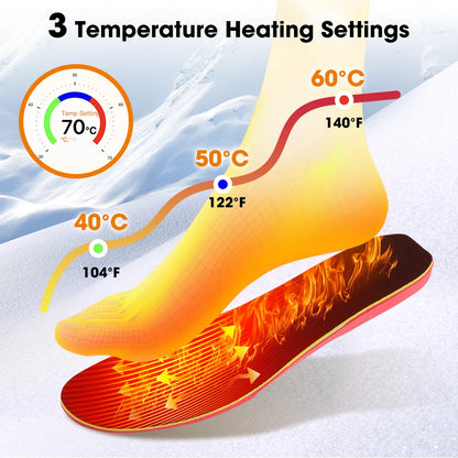 NEW APP Control Heated Insoles Electric Foot Warming Pad for Winter Outdoor Ski Adjustable Temperature Feet Heater Shoe Pads