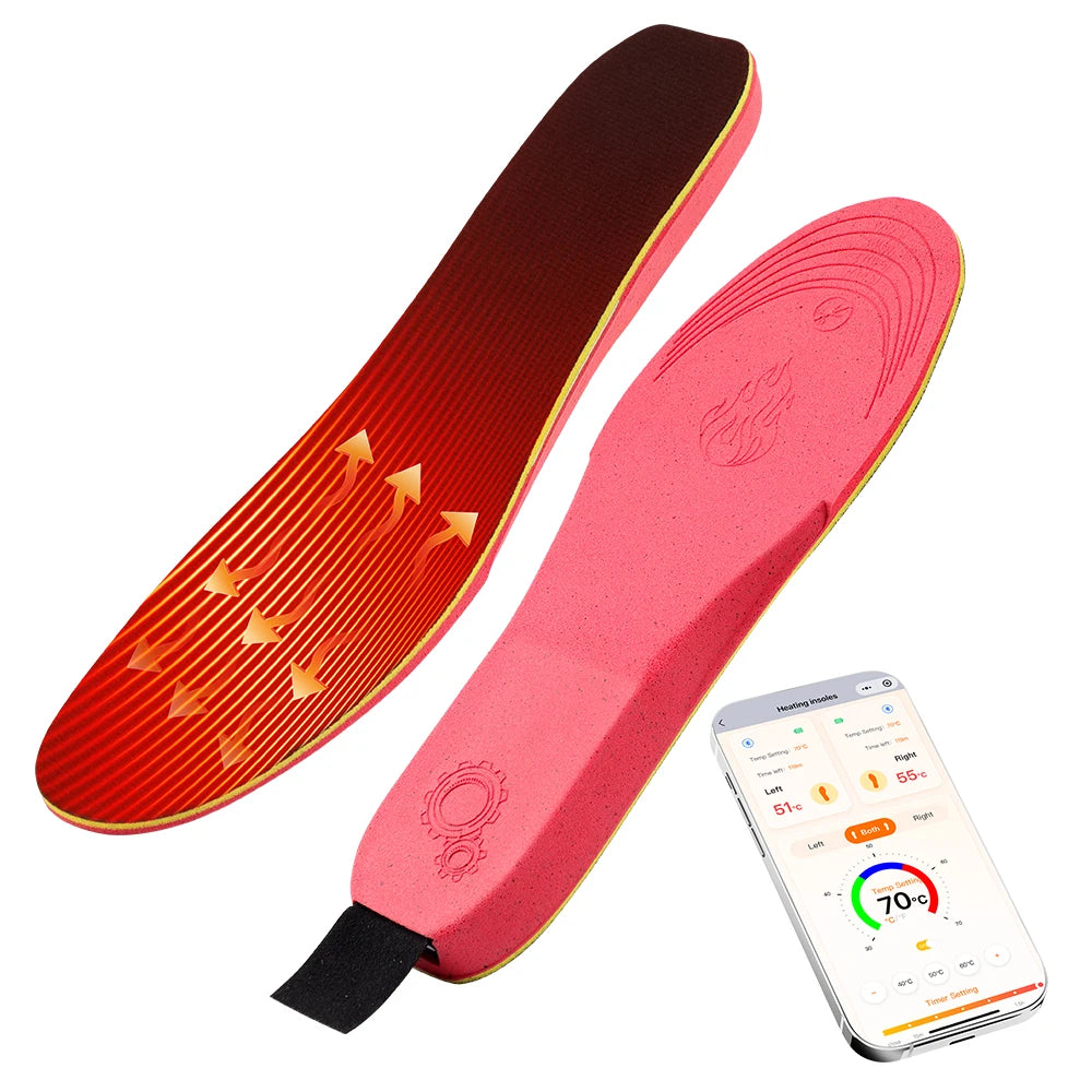 NEW APP Control Heated Insoles Electric Foot Warming Pad for Winter Outdoor Ski Adjustable Temperature Feet Heater Shoe Pads
